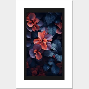 Leaves in beautiful Maroon and dark purple surreal colors ! Posters and Art